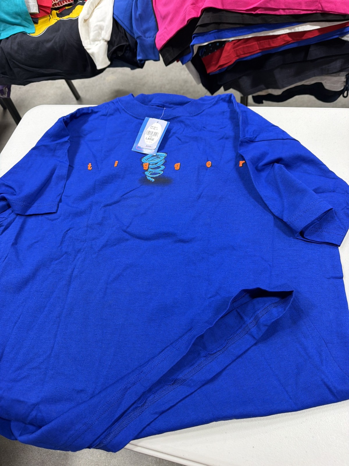 Vintage Disney Store Tigger Spring T-Shirt Royal Blue Made in USA Large NWT Vintage Disney Store Tigger Spring T-Shirt Royal Blue Made in USA Large NWT