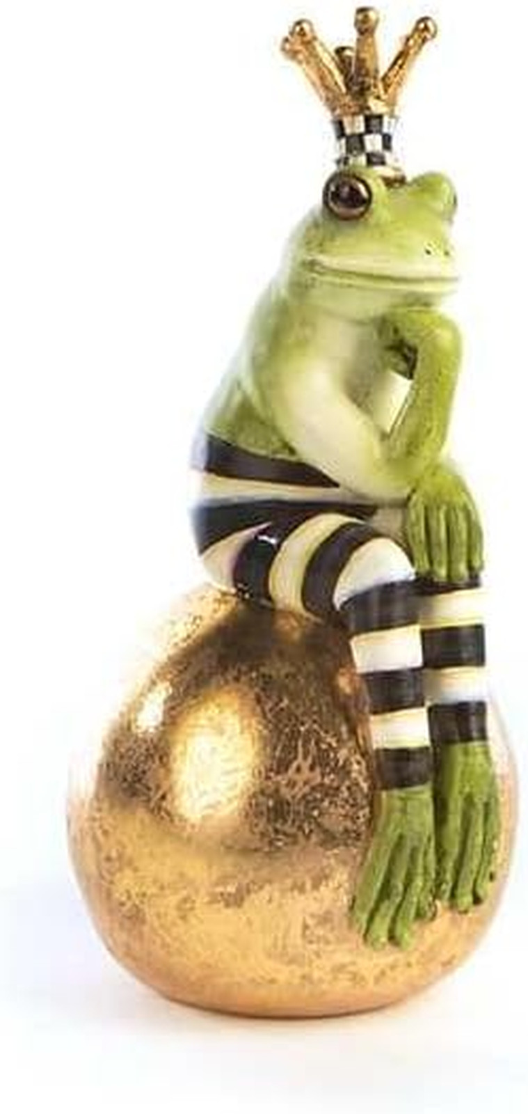 MACKENZIE-CHILDS Resin Frog Figurine, Fergal Frog on Ball | Hand-Painted Design, MACKENZIE-CHILDS Resin Frog Figurine, Fergal Frog on Ball | Hand-Painted Design,