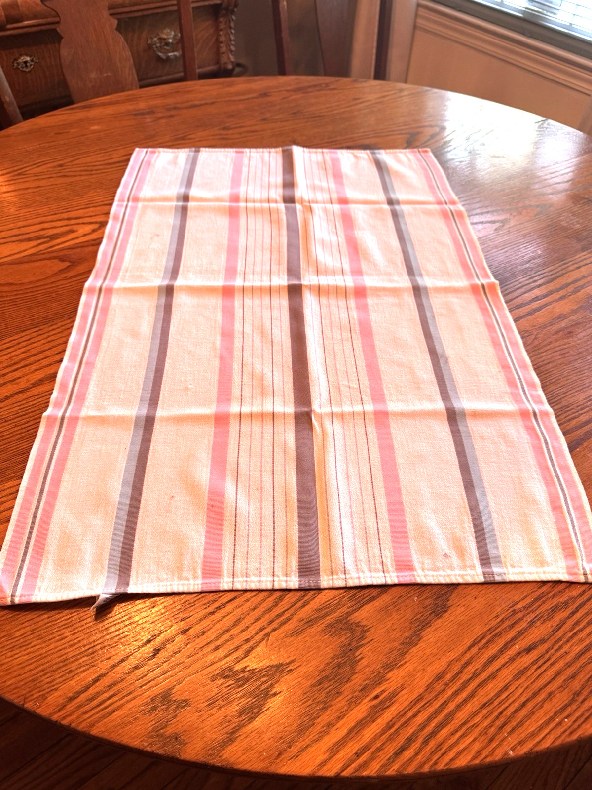 Vtg MCM Startex Kitchen Towel Striped Teal Pink Gray 19"x28.5" Tea Dish Read FSh Vtg MCM Startex Kitchen Towel Striped Teal Pink Gray 19"x28.5" Tea Dish Read FSh