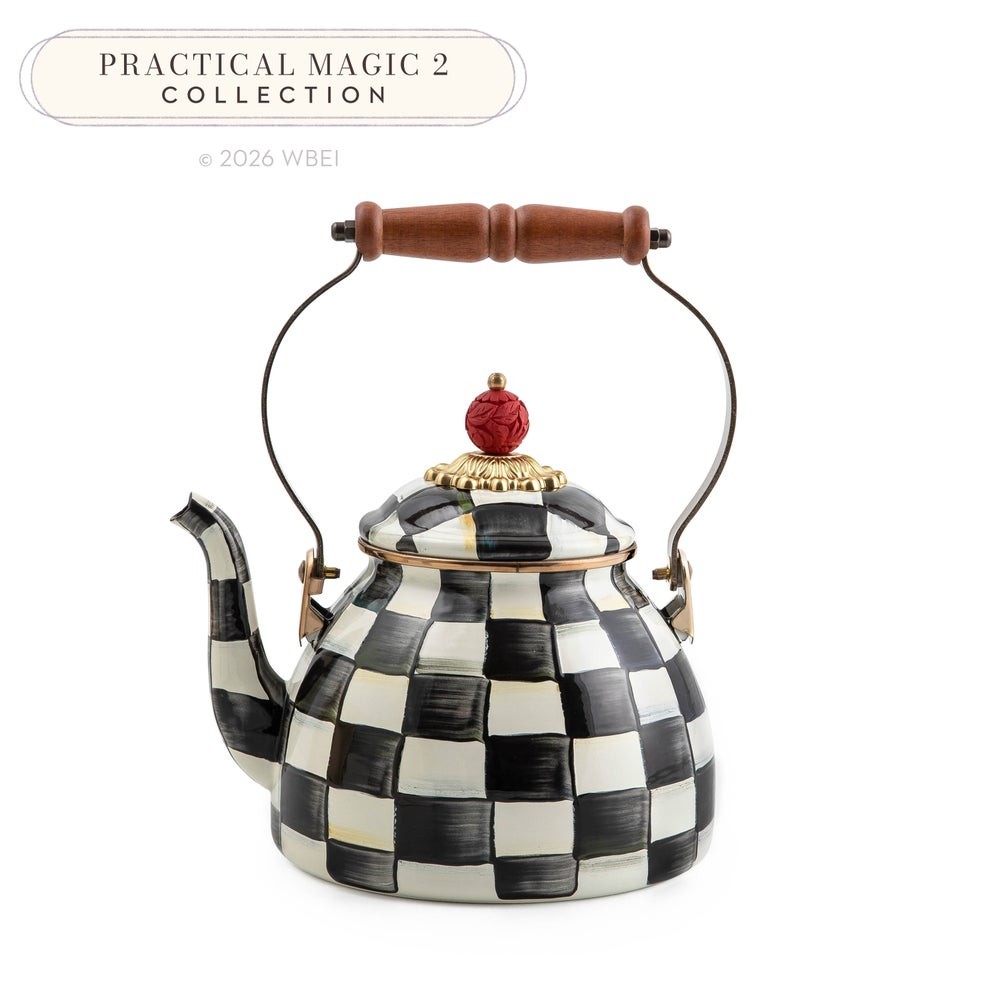 Mackenzie-Childs Courtly Check 2 Quart Tea Kettle 2 Quart Mackenzie-Childs Courtly Check 2 Quart Tea Kettle 2 Quart
