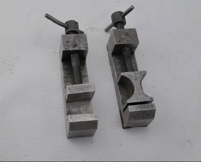 Two Small Toolmakers Handmade Vises - 1 for Round Stock, 1 for Square Stock Two Small Toolmakers Handmade Vises - 1 for Round Stock, 1 for Square Stock