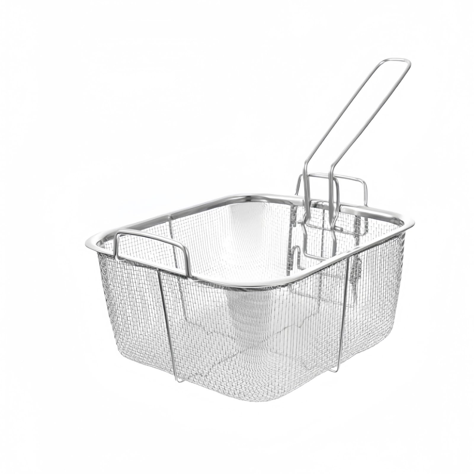 Stainless Steel 7.8 Inch Square Deep Fryer Basket，Features a Folding Handle f...