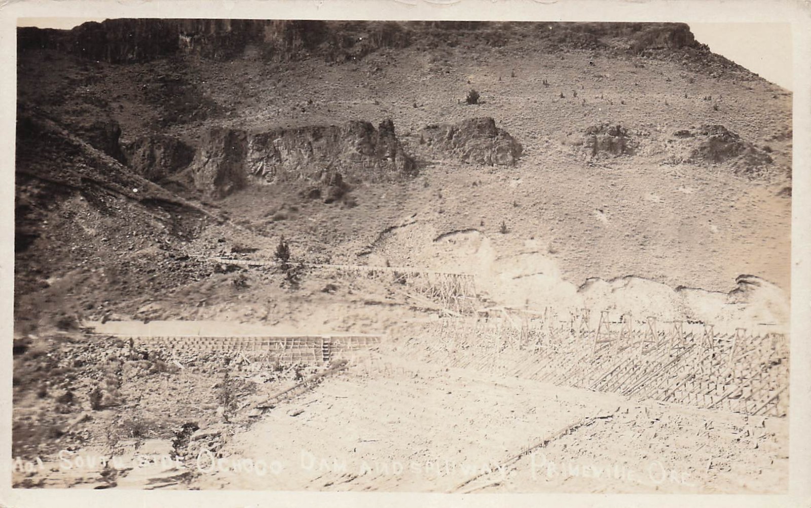 RPPC Prineville Oregon Ochoco Dam Construction Crook County Photo Postcard 31A RPPC Prineville Oregon Ochoco Dam Construction Crook County Photo Postcard 31A