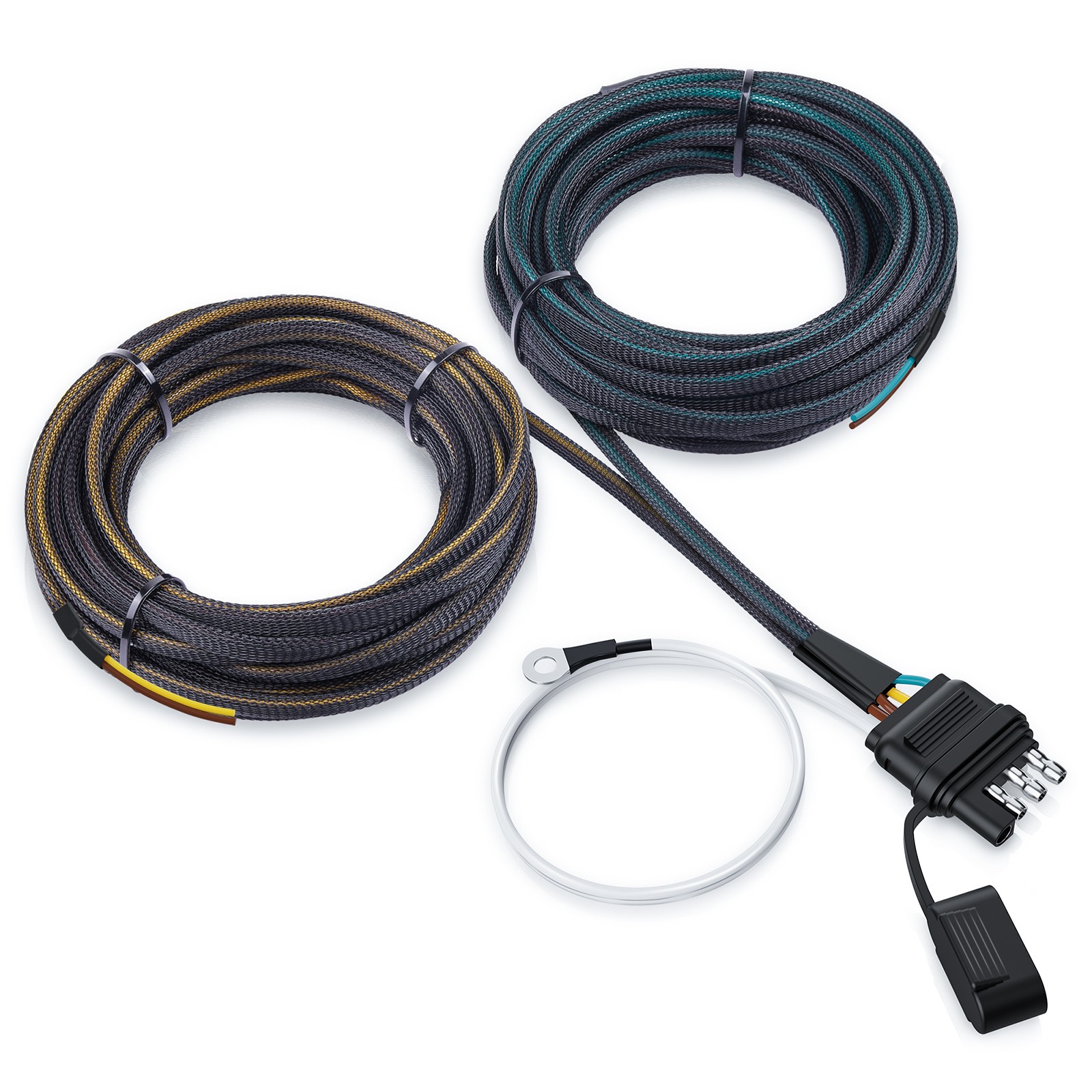 4 Pin 22FT Trailer Tow Tail Light Wire Harness 5 Wire Wishbone Style for Trailer