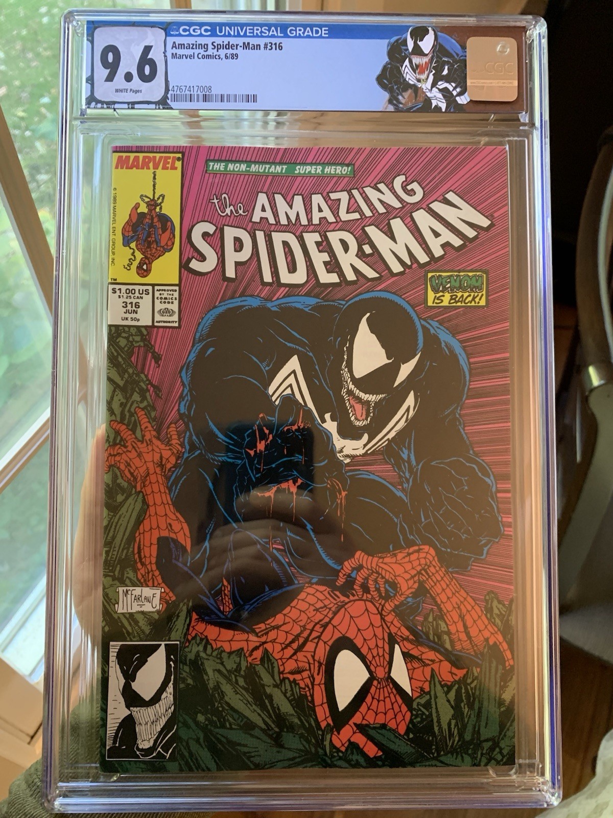Amazing Spider-Man #316 CGC 9.6 White Pages Custom Venom Label - McFarlane 1989 Amazing Spider-Man #316 CGC 9.6 White Pages Custom Venom Label - McFarlane 1989