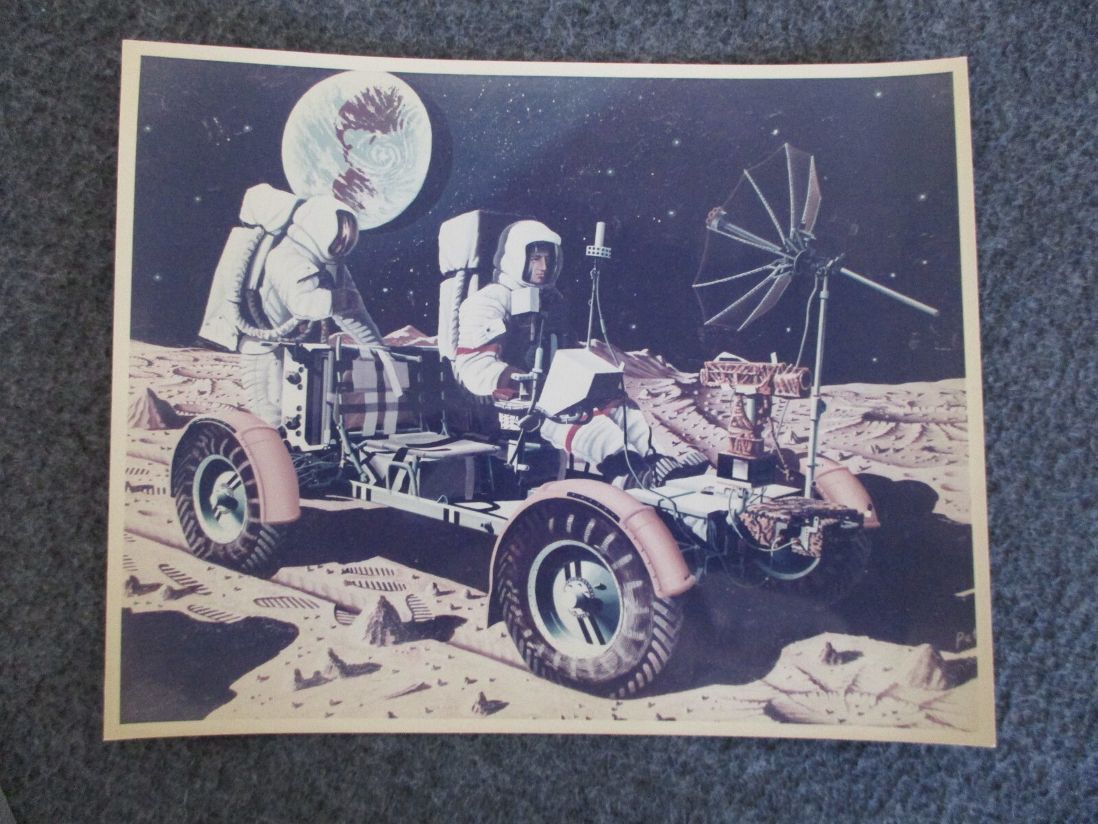 1969-1971 NASA MSFC BOEING MOON BUGGY CONCEPT ORIGINAL PHOTO ON GAF PAPER