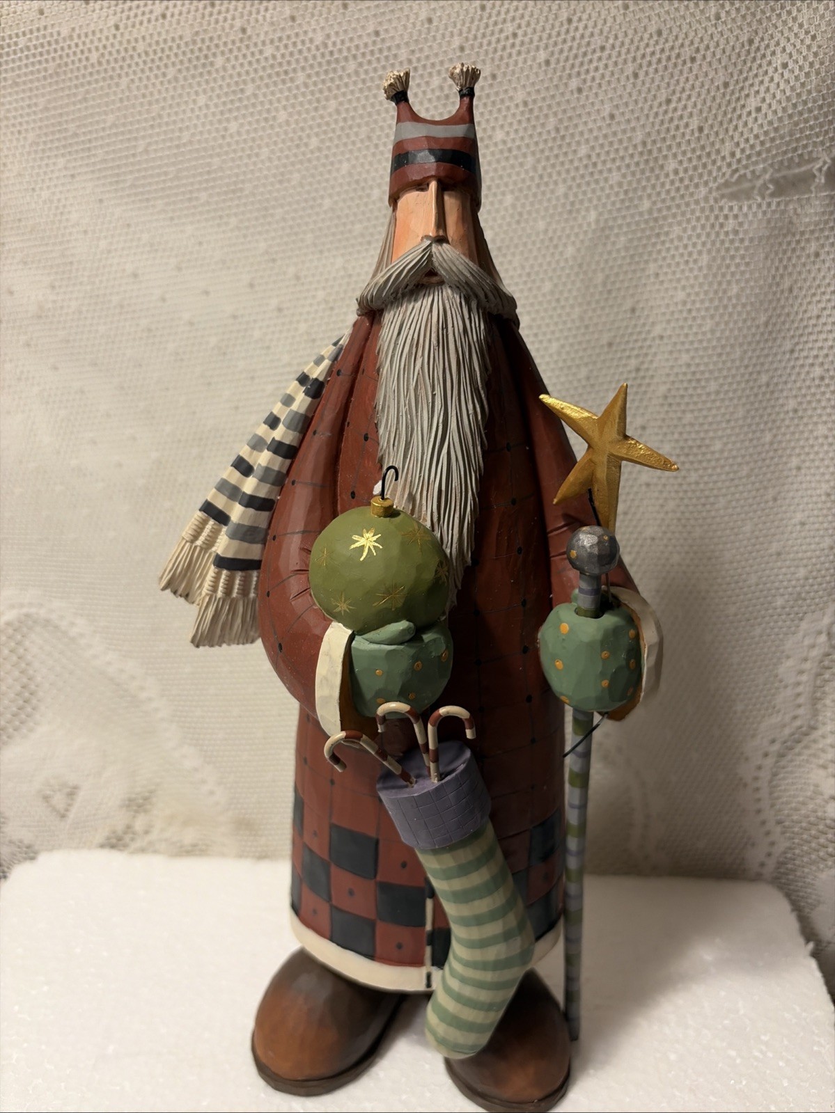 Vintage Williraye Studios Santa Claus Stocks Up Christmas Primitive Figure 11” Vintage Williraye Studios Santa Claus Stocks Up Christmas Primitive Figure 11”
