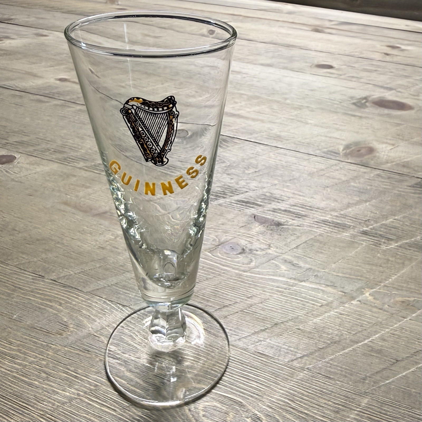 Rare Vintage 1950s Guinness 7oz Footed Pilsner Tasting Glass 7.5" Harp Logo