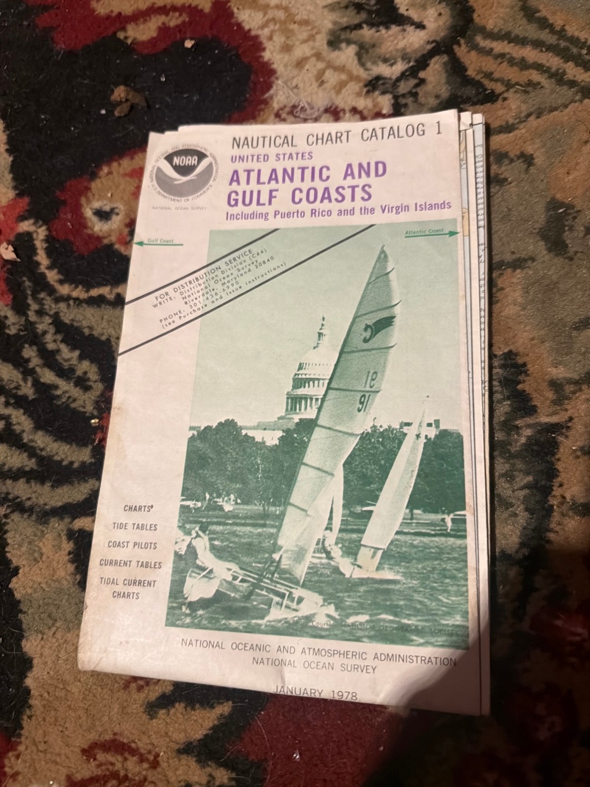 Vintage 1978 Nautical Chart Catalog 1 - US Atlantic & Gulf Coasts NOAA National Vintage 1978 Nautical Chart Catalog 1 - US Atlantic & Gulf Coasts NOAA National