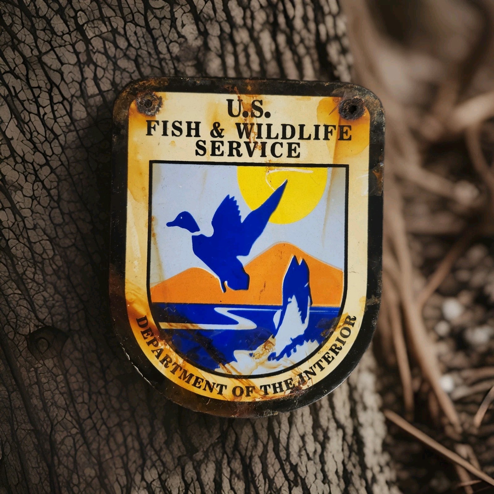 Vintage Wildlife Refuge Porcelain Sign US Department Of Interior Indian Gas Oil Vintage Wildlife Refuge Porcelain Sign US Department Of Interior Indian Gas Oil