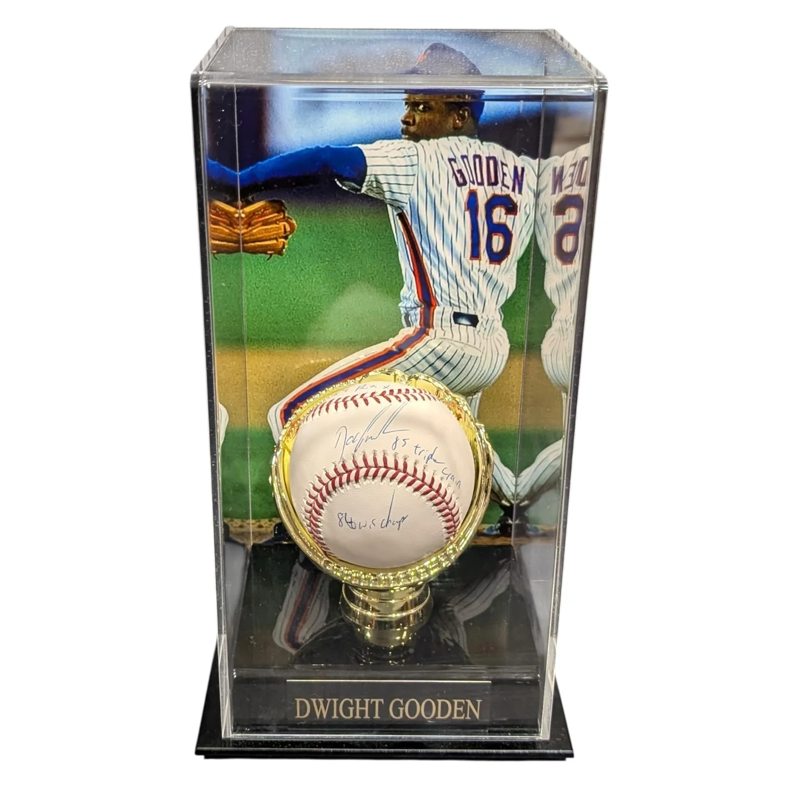 Dwight Gooden Autographed MLB Baseball w/ "84 ROY 85 Triple Crown 86 WS Champs"