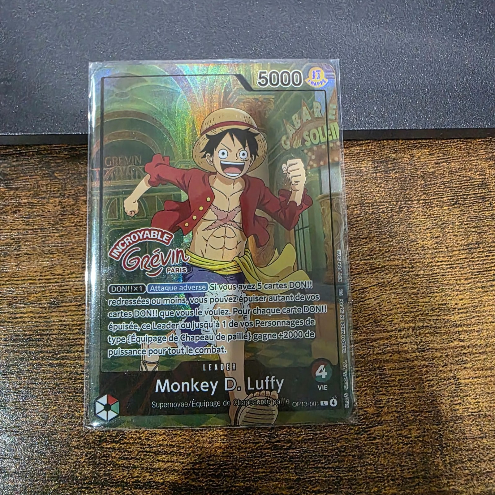 One Piece Card Game Monkey D Luffy OP13-001 Leader Grévin Paris Promo FR One Piece Card Game Monkey D Luffy OP13-001 Leader Grévin Paris Promo FR