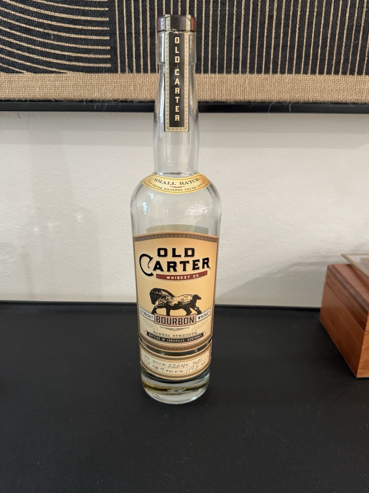 Old Carter Bourbon Batch 16 Empty Bottle Old Carter Bourbon Batch 16 Empty Bottle