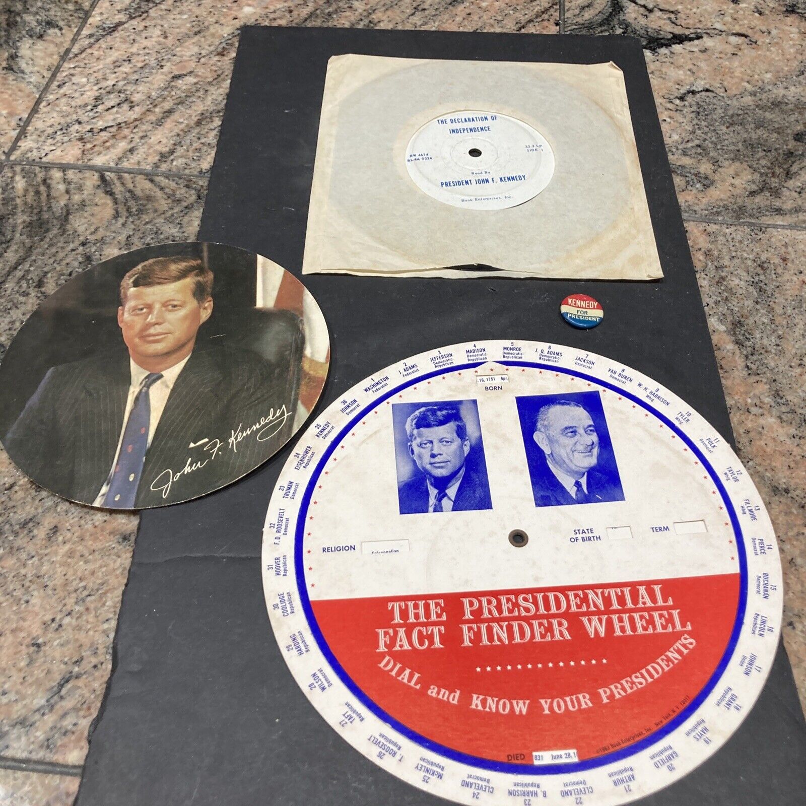 vintage lot of 4 John F. Kennedy souvenirs 