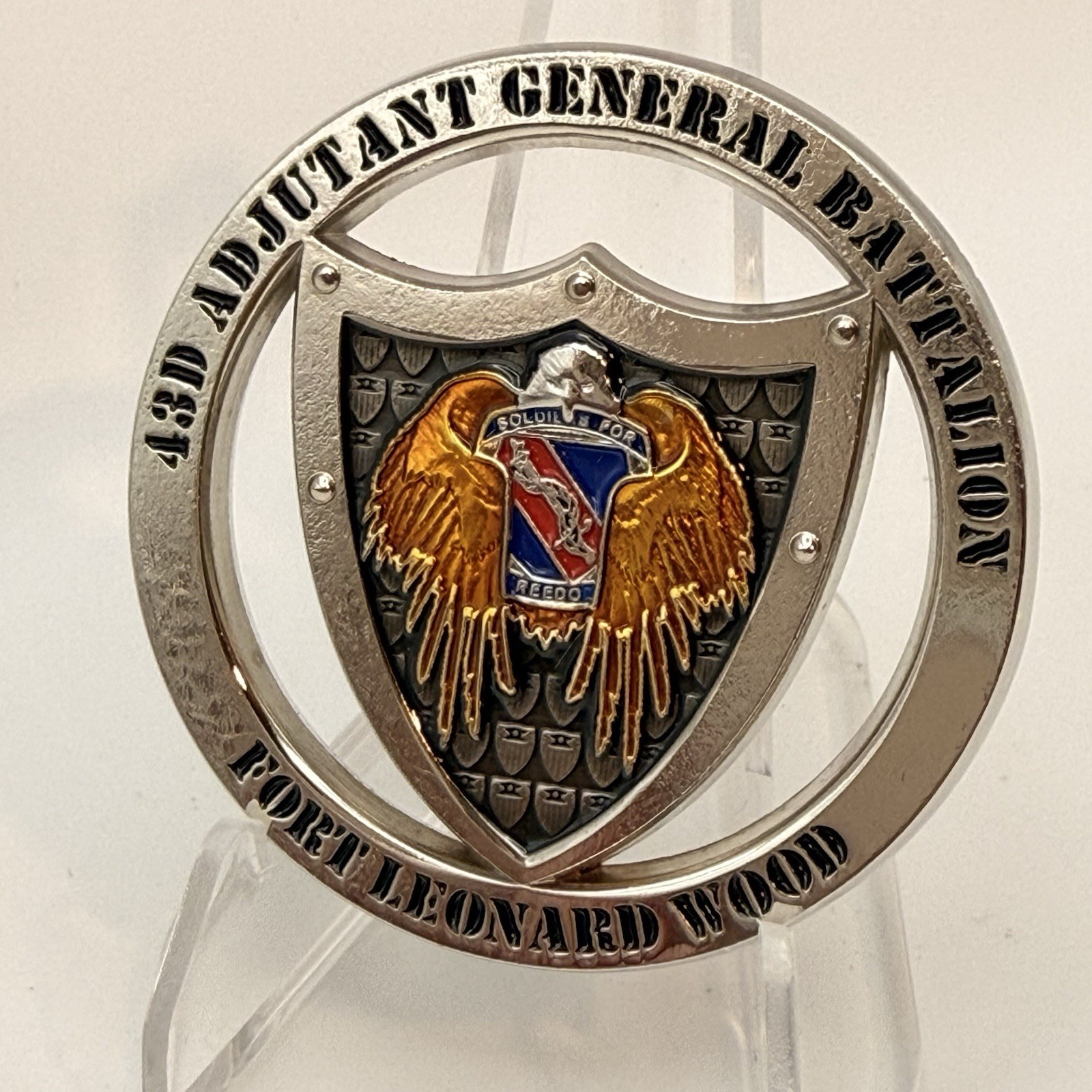 43D Adjutant General Battalion Fort Leonard Wood Army Challenge Coin 43D Adjutant General Battalion Fort Leonard Wood Army Challenge Coin
