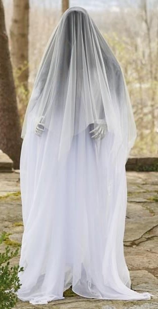 Grandin Road Shimmer Ghost Lady Halloween Full Life Size Figure Prop Retired NIB Grandin Road Shimmer Ghost Lady Halloween Full Life Size Figure Prop Retired NIB
