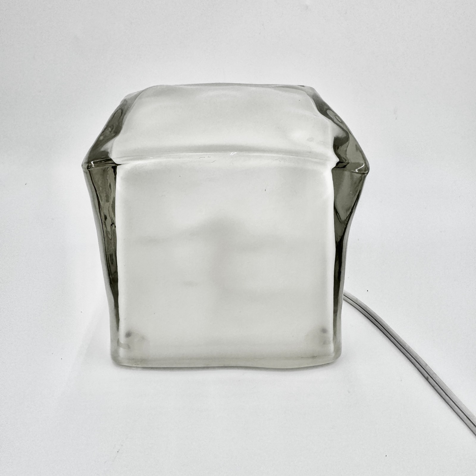 Rare Vintage 1990s IKEA Iviken Ice Cube Table Lamp Frosted Glass Block HTF Rare Vintage 1990s IKEA Iviken Ice Cube Table Lamp Frosted Glass Block HTF