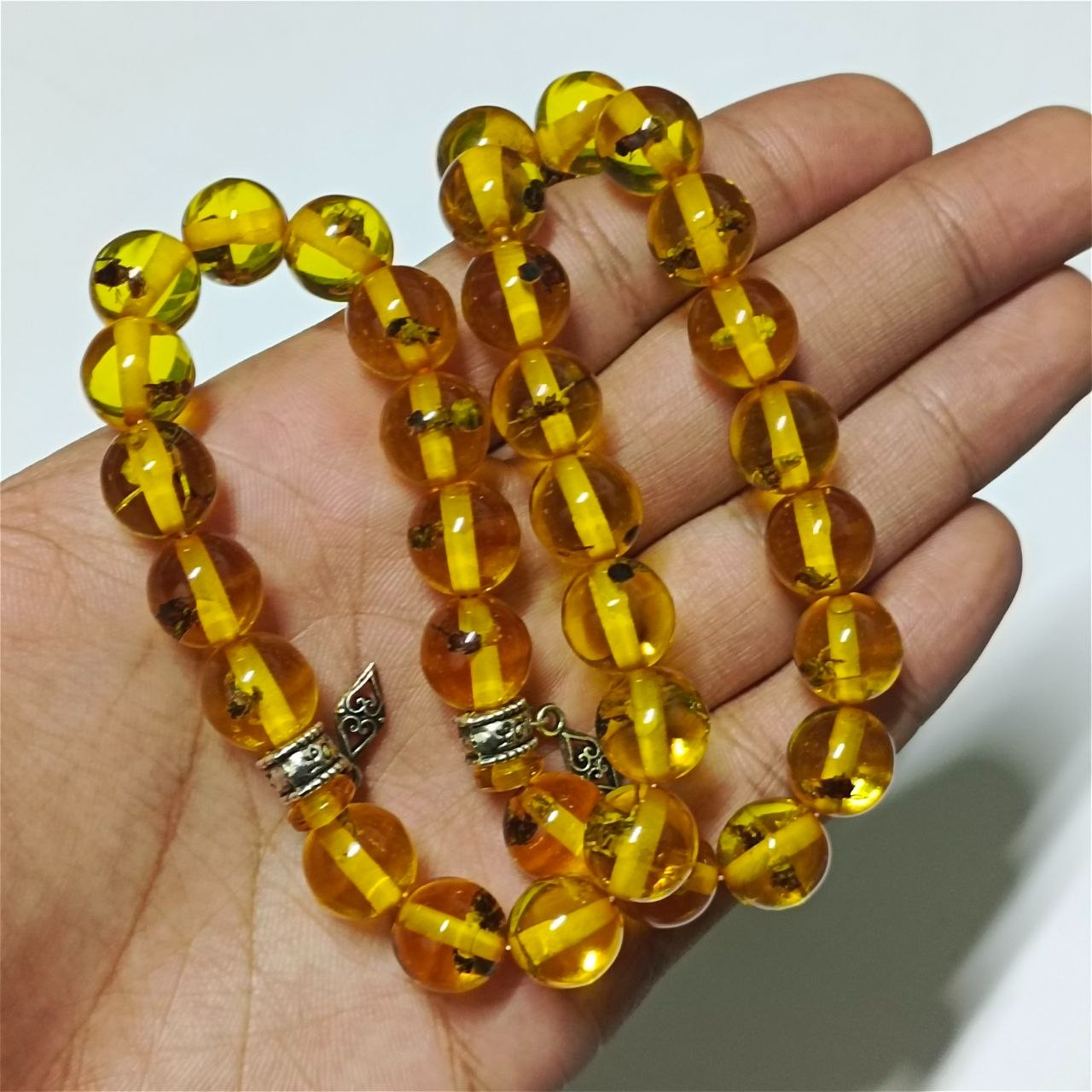 Rare Amber-Style Islamic Prayer Beads 33 Misbaha with Insect Inclusions Handmade Rare Amber-Style Islamic Prayer Beads 33 Misbaha with Insect Inclusions Handmade