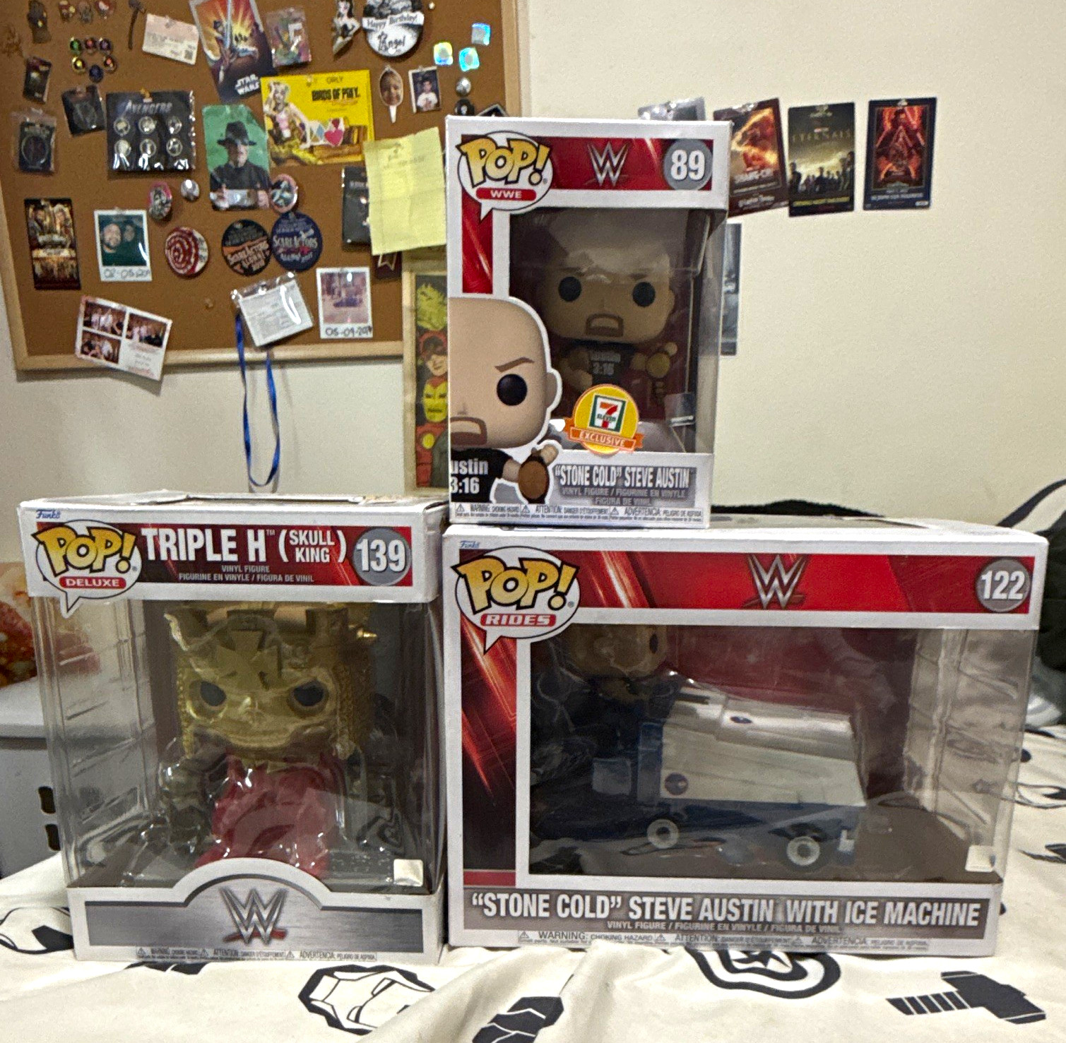 Funko Pop WWE Vinyl Figure Mixed Lot (3) Boxed 7-Eleven Triple H Stone Cold Funko Pop WWE Vinyl Figure Mixed Lot (3) Boxed 7-Eleven Triple H Stone Cold