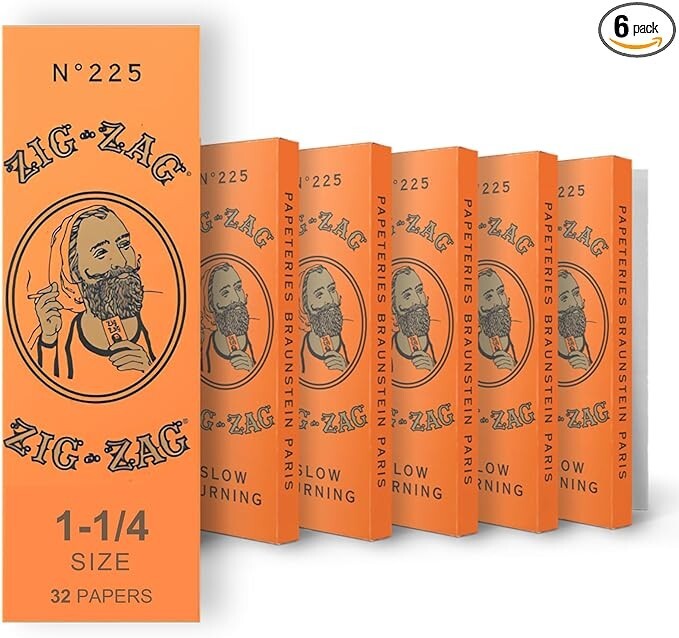 ๐ ZIG ZAG ORANGE CIGARETTE ROLLING PAPERS 1 1/4 ๐ 6 BOOKLETS โจ๐ No. 225 ๐ ZIG ZAG ORANGE CIGARETTE ROLLING PAPERS 1 1/4 ๐ 6 BOOKLETS โจ๐ No. 225