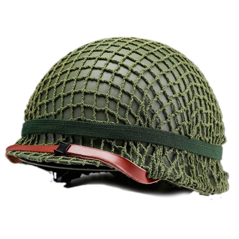 US Green WW2 M1 Helmet with Chin Strap Net Cover