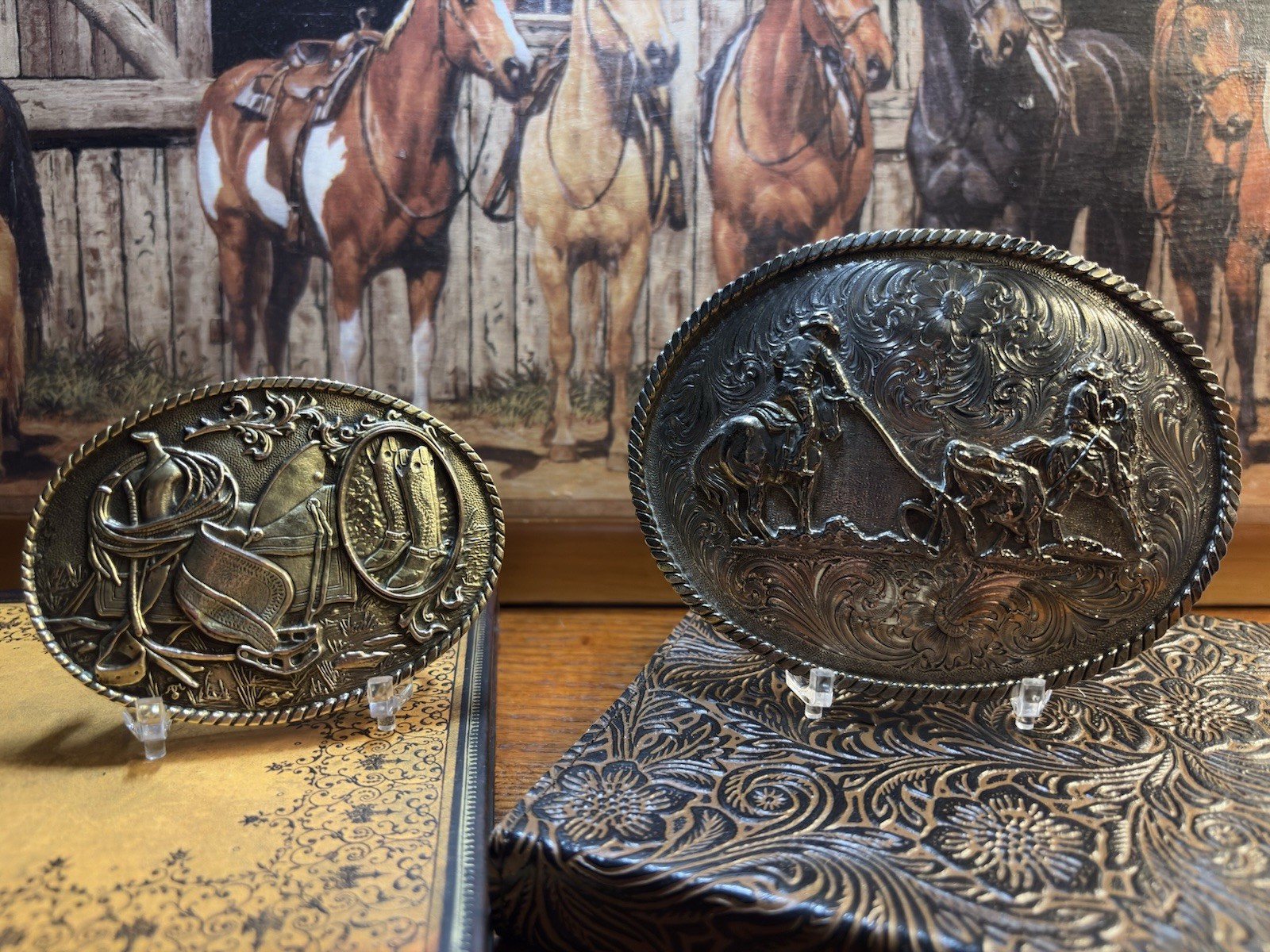 Lot Of Two Vintage Western Belt Buckles From Montana Silversmiths Silver Gold Lot Of Two Vintage Western Belt Buckles From Montana Silversmiths Silver Gold