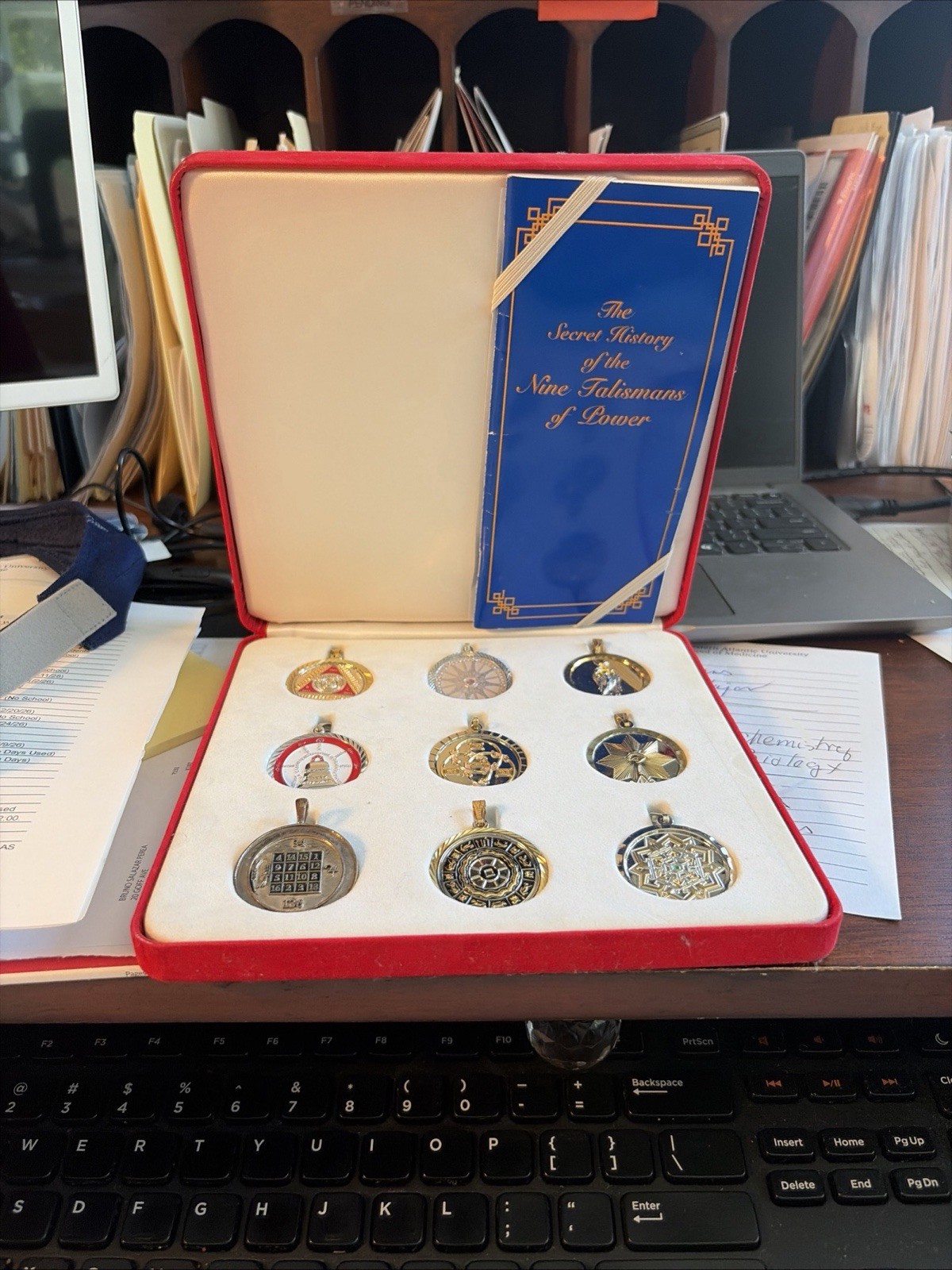 Vintage Nine Talismans of Power Complete Boxed Set 9 Amulets Booklet COA Vintage Nine Talismans of Power Complete Boxed Set 9 Amulets Booklet COA