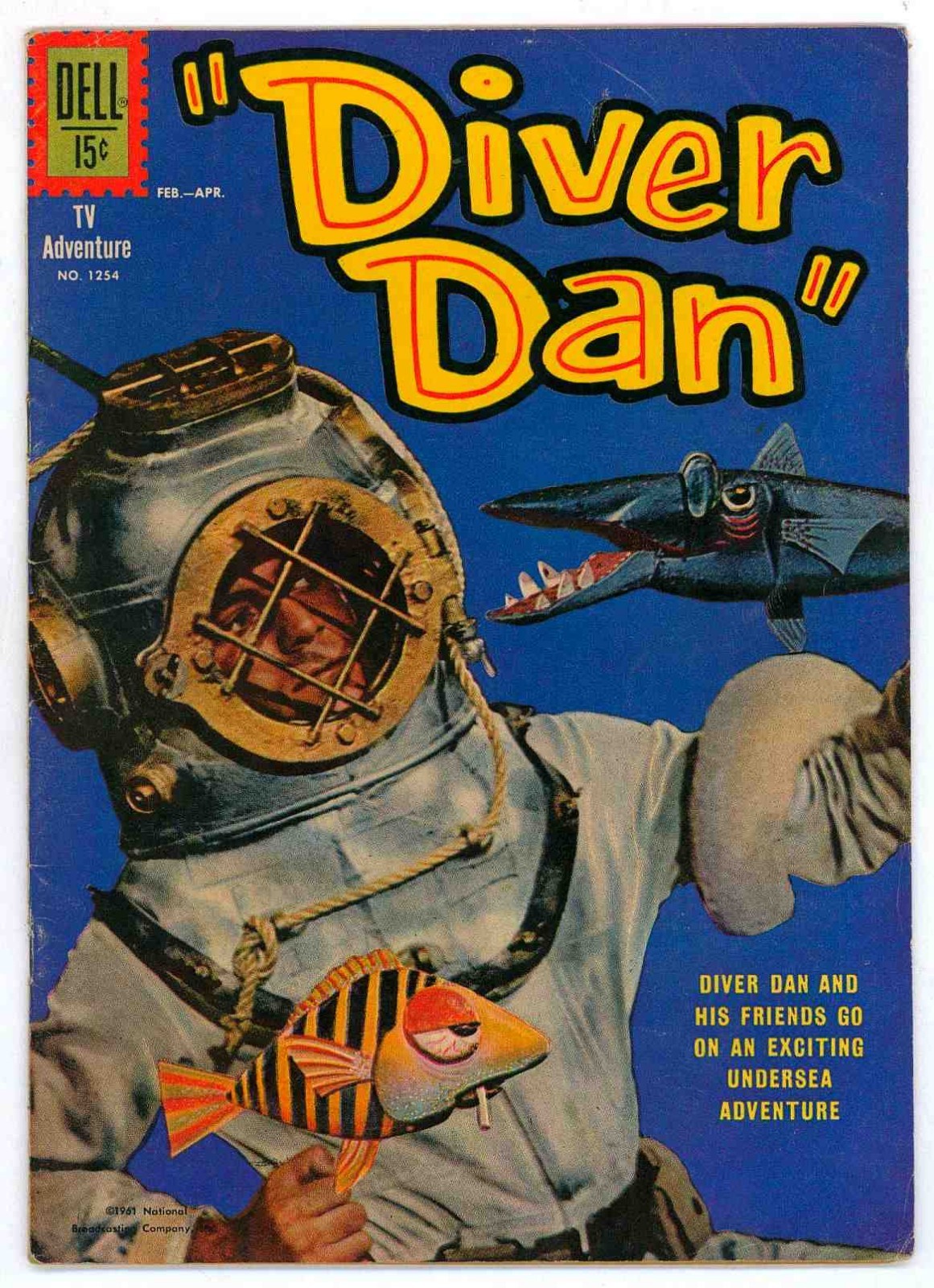 FOUR COLOR #1254 "Diver Dan" Fine-5.5 DELL Comics 1962 Not Rare but Scarce Comic
