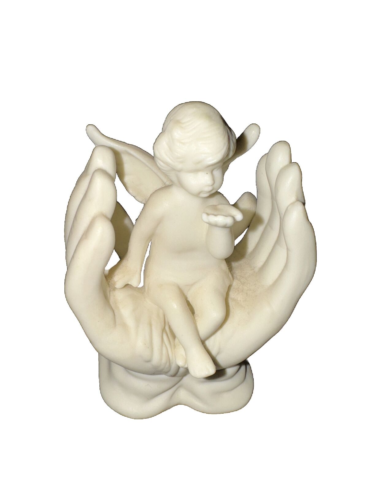 Gods Praying Hand with Angel Blowing a Kiss 4.5” Tall