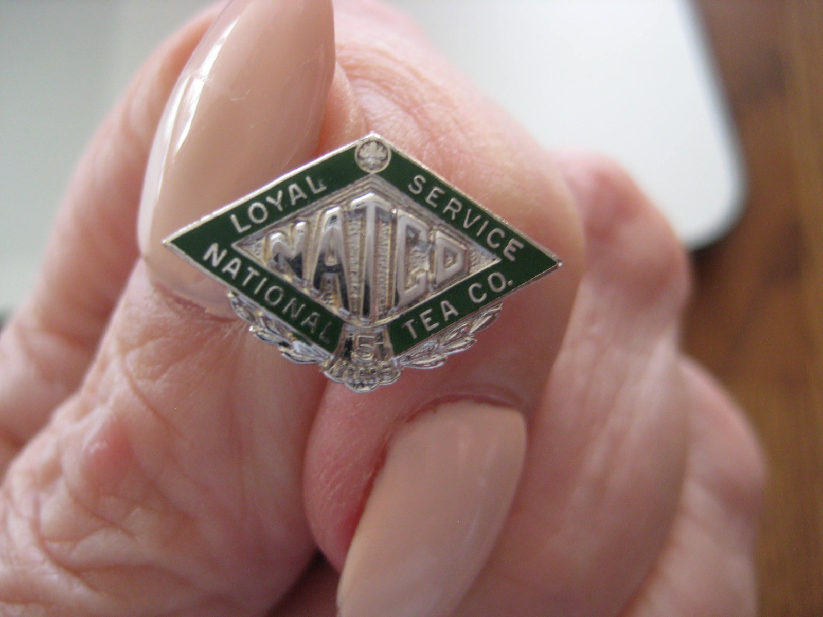 Vintage National Tea Co. Loyal Service Pin 5 years- Sterling Vintage National Tea Co. Loyal Service Pin 5 years- Sterling