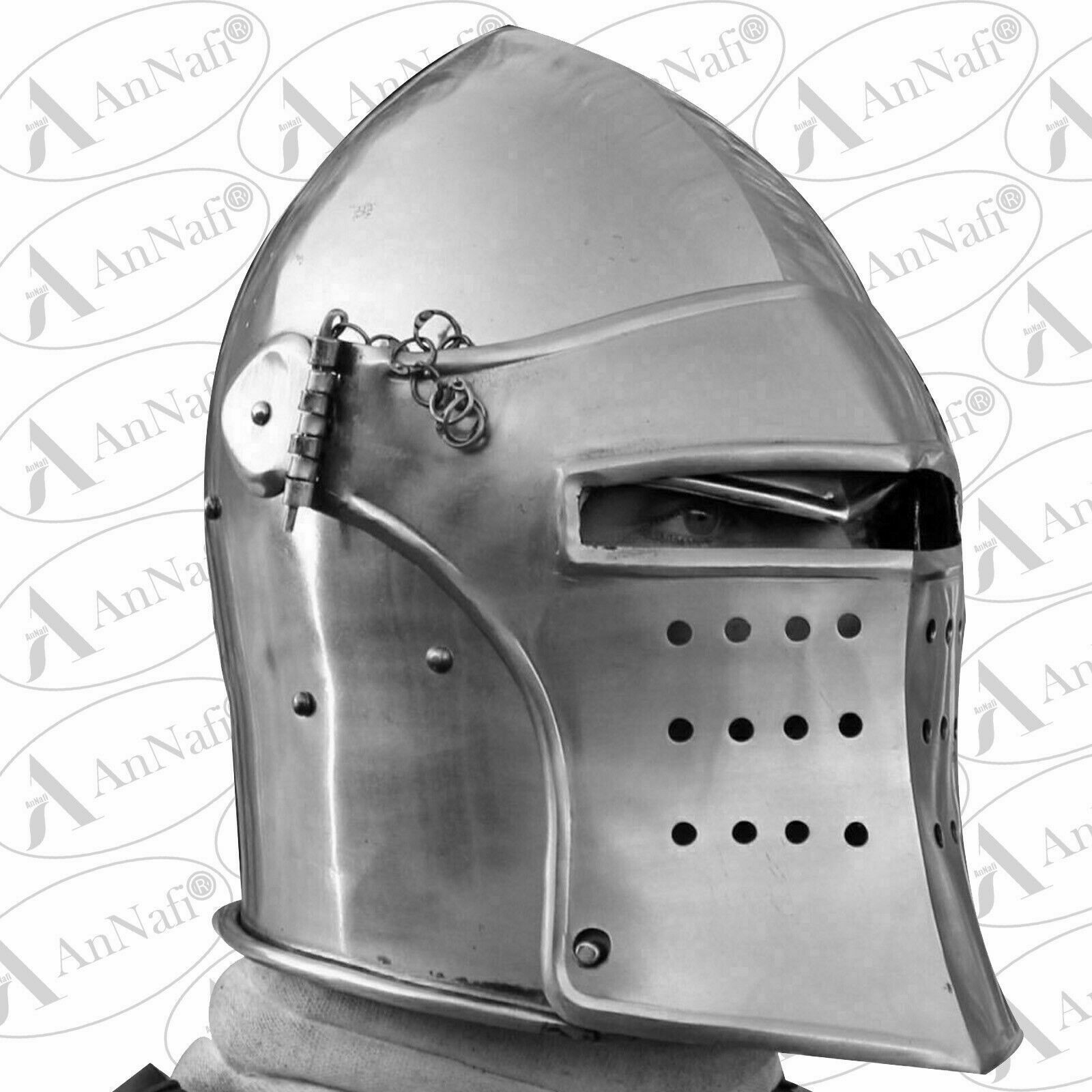 18GA Medieval Barbuta Helmet Great Knight Templar Helmet  Spartan
