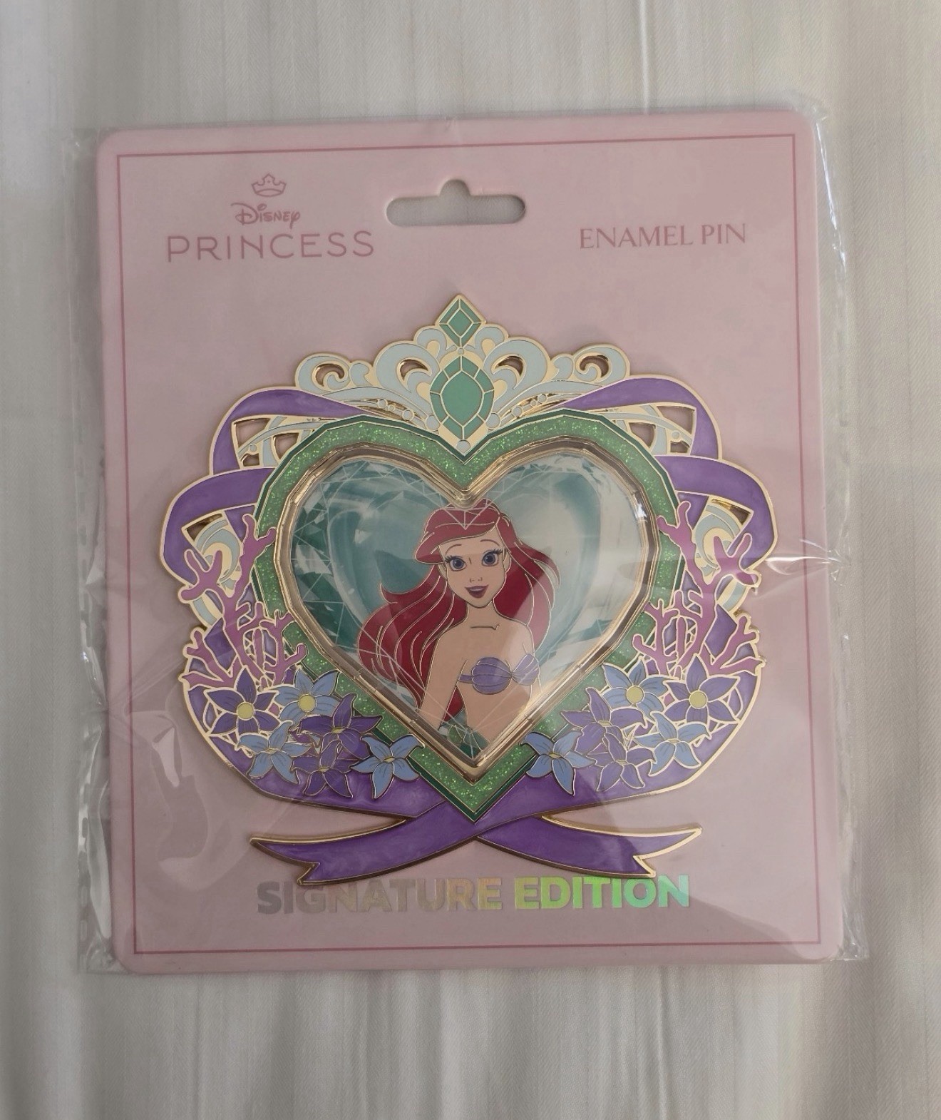 Disney Princess Ariel The Little Mermaid Signature Edition Glitter Enamel Pin