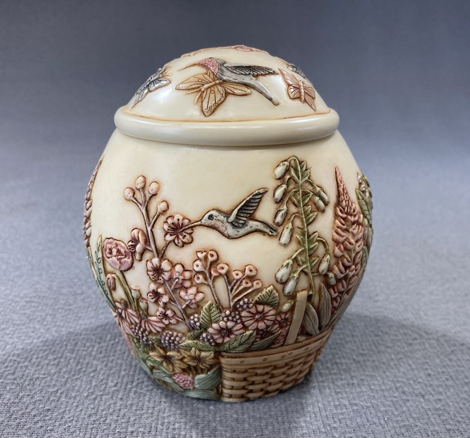 Martin Perry Studios for Longaberger Jardinia Cachepot Jar Botanical Garden 4"