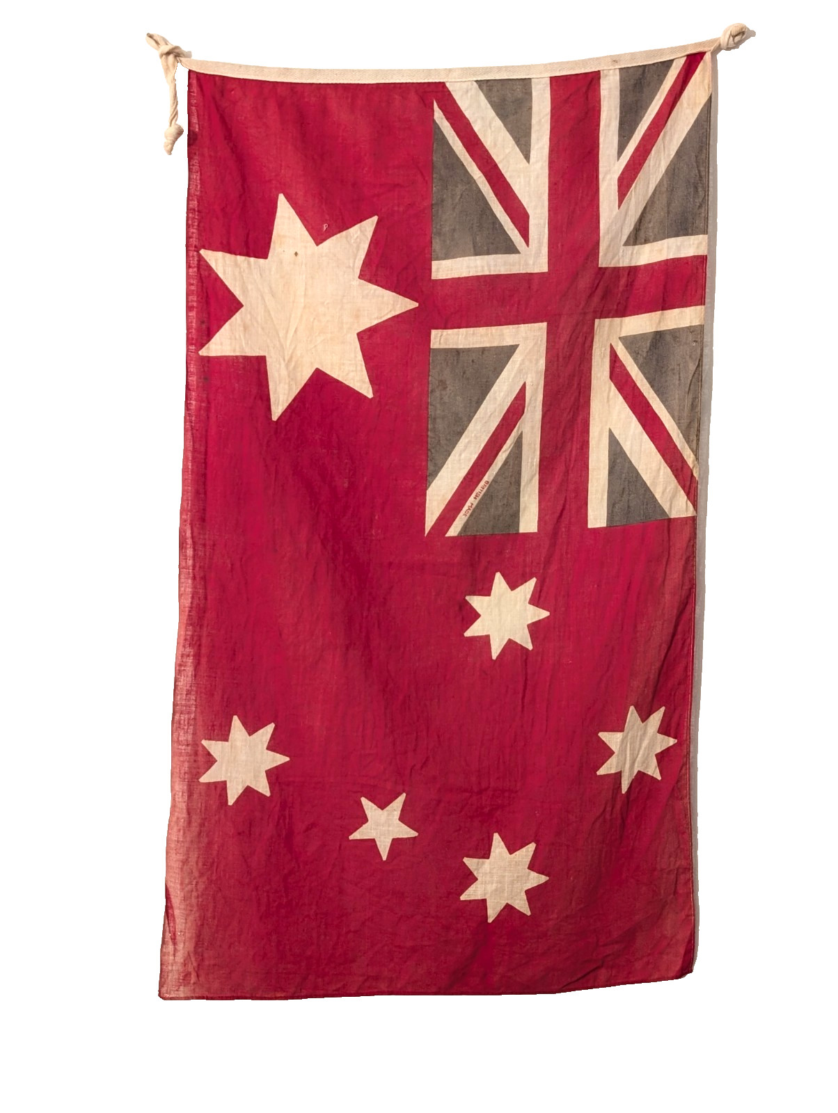 Antique Australian Red Ensign Union Jack Flag 1910's WW1 Era Merchant Ship Antique Australian Red Ensign Union Jack Flag 1910's WW1 Era Merchant Ship
