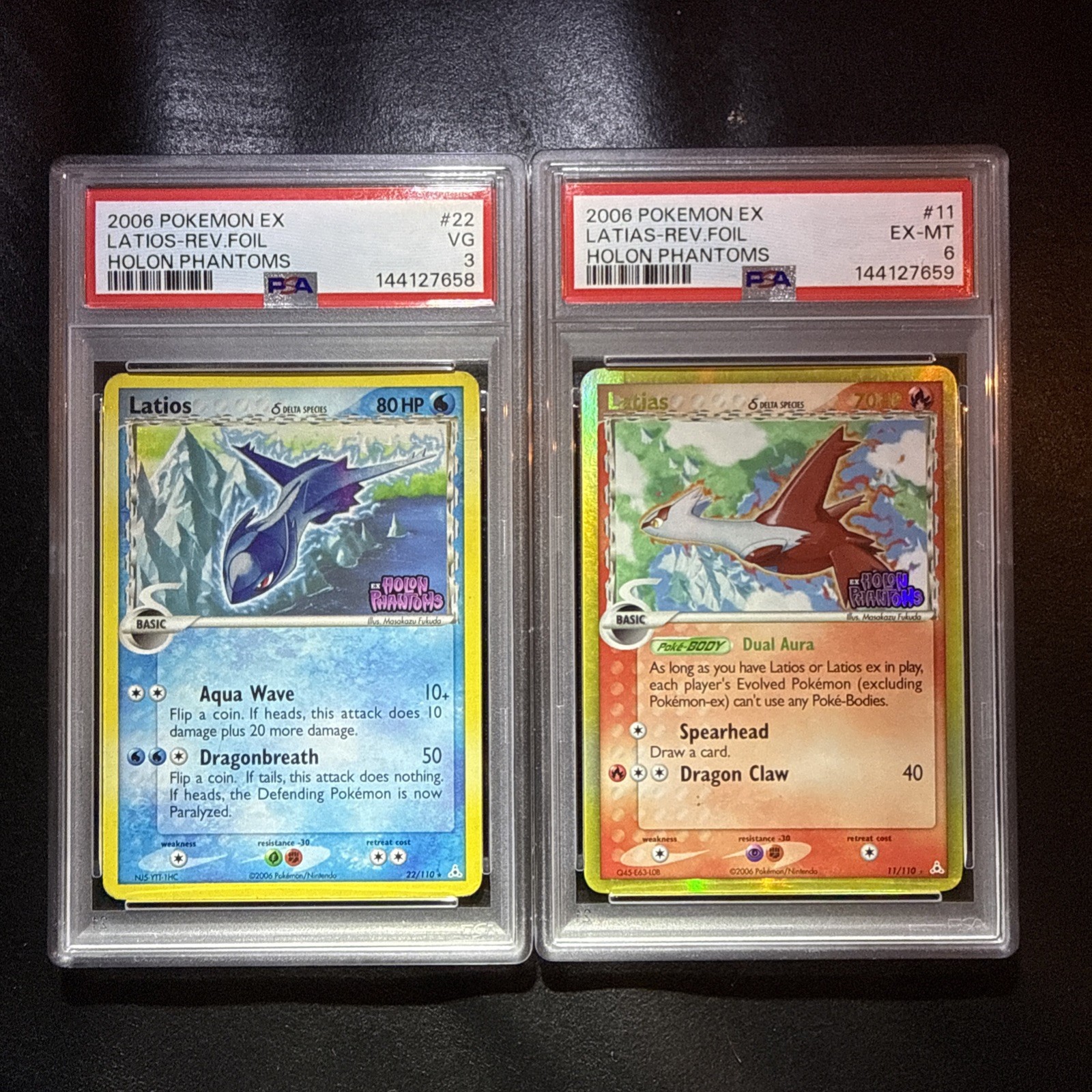 Pokemon Latios & Latias Holon Phantom Reverse Holo 11&12 PSA 6/3 Sequential Pair Pokemon Latios & Latias Holon Phantom Reverse Holo 11&12 PSA 6/3 Sequential Pair