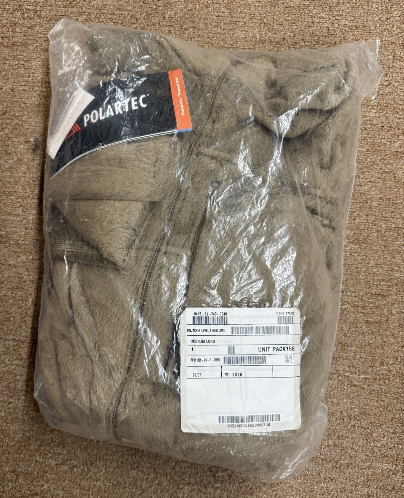 USGI Polartec Level 3 GEN III Coyote Fleece Cold Weather Jacket MEDIUM LONG USGI Polartec Level 3 GEN III Coyote Fleece Cold Weather Jacket MEDIUM LONG