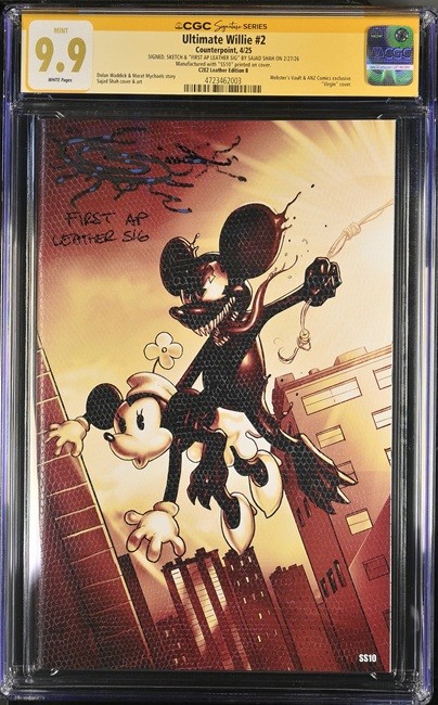 Ultimate Willie 2 CGC 9.9 Signature Series FIRST AP LEATHER SIG Sajad Shah Comic Ultimate Willie 2 CGC 9.9 Signature Series FIRST AP LEATHER SIG Sajad Shah Comic