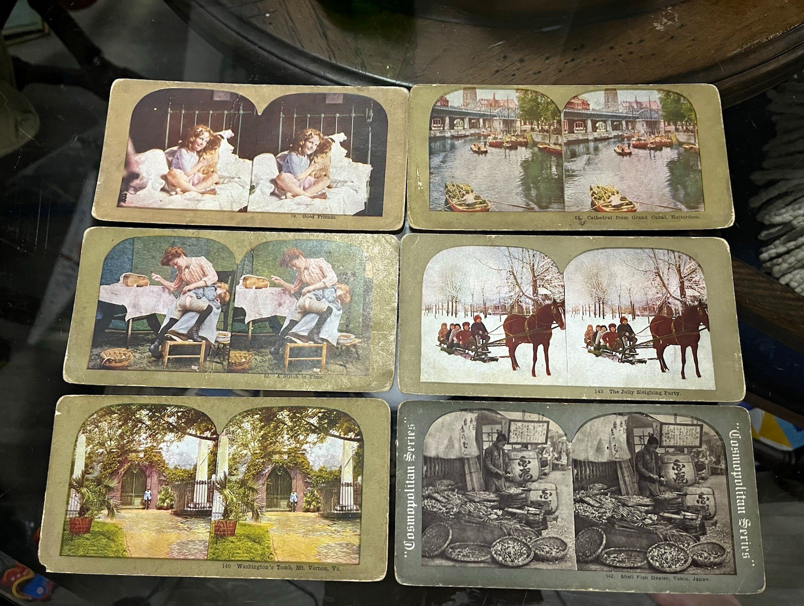 Cosmopolitan Series Hand Tinted Stereoview Photo Cards Lot of 6 Children Travel Cosmopolitan Series Hand Tinted Stereoview Photo Cards Lot of 6 Children Travel