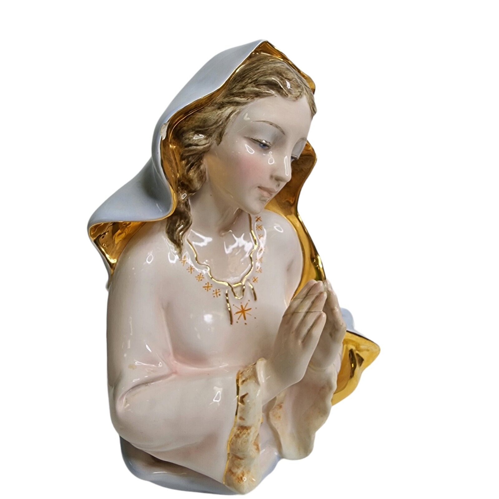 Vintage Fontanini Madonna Porcelain Figurine Italy Numbered Religious Bust