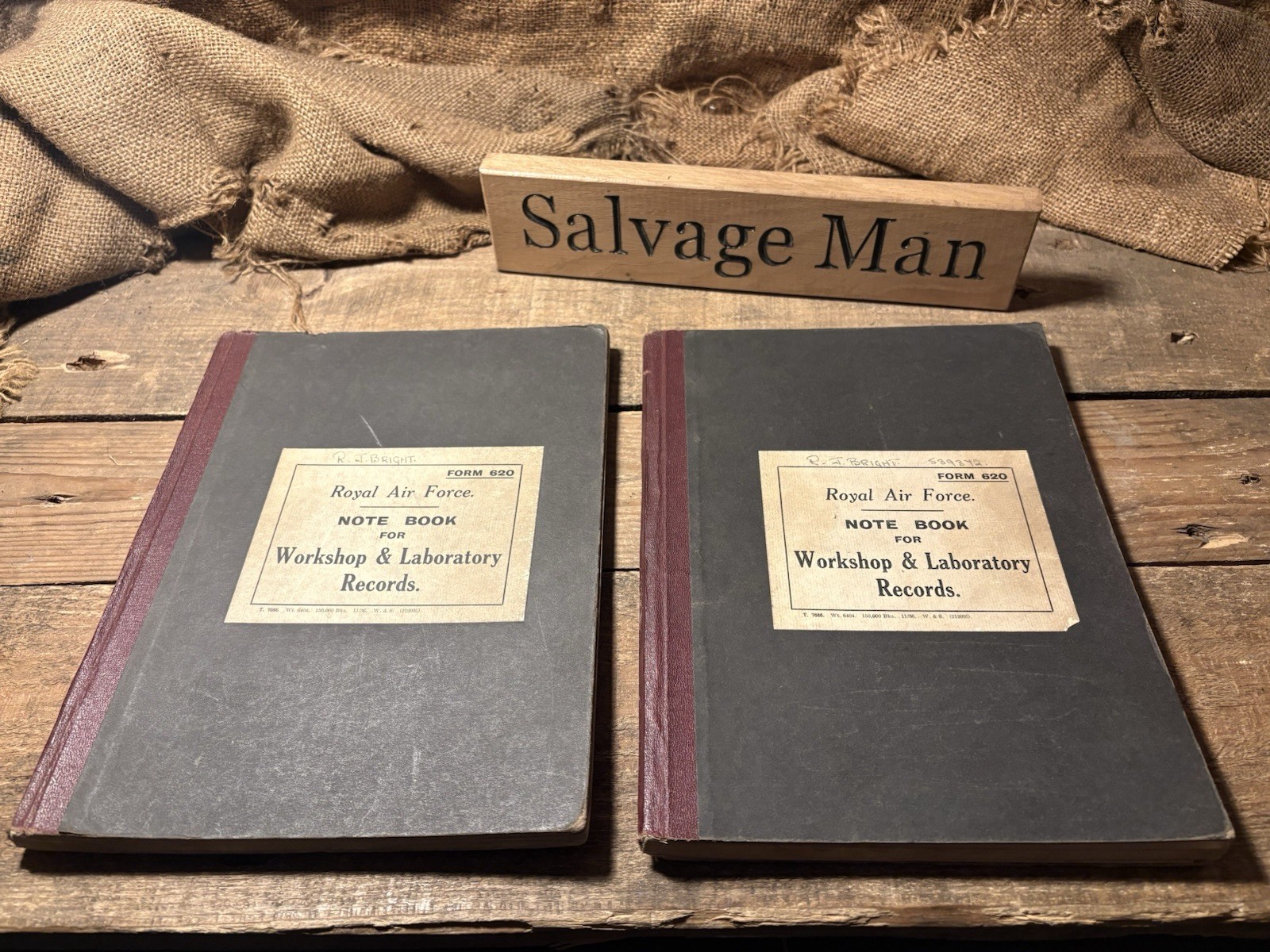 WW2 RAF 1936 Technical Notebooks Set 34th Entry Halton 539372 RJ Bright Fitter