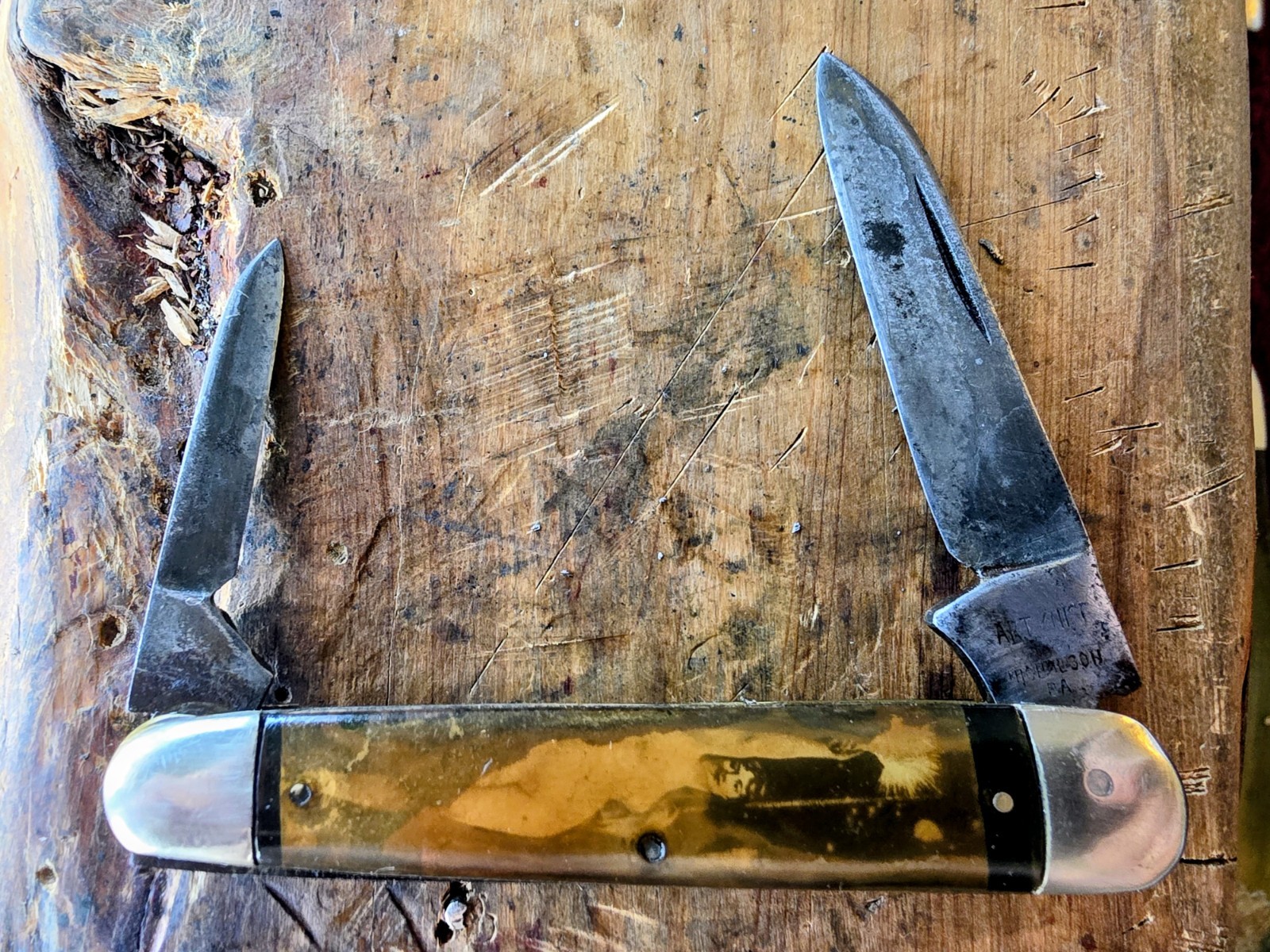 Rare 1915-1917 WW1 Art Knife Co. Nicholson PA . 2 BLADE KNIFE 3-3/8" CLOSE Rare 1915-1917 WW1 Art Knife Co. Nicholson PA . 2 BLADE KNIFE 3-3/8" CLOSE