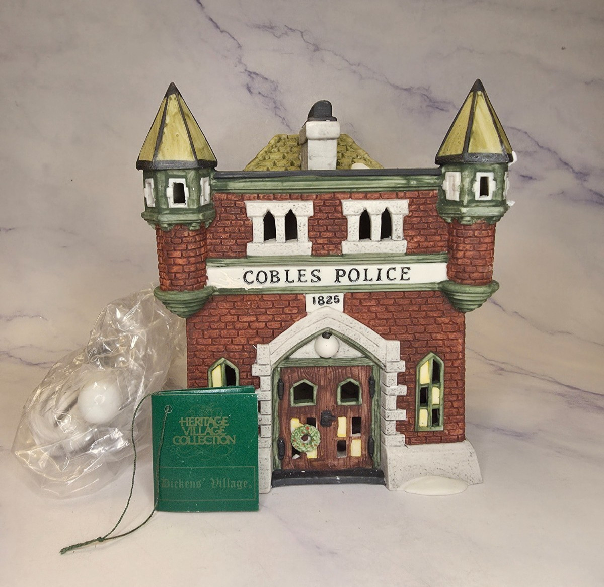 Vintage Dept. 56 1989 Ceramic Heritage Village Collection Cobles Police Station