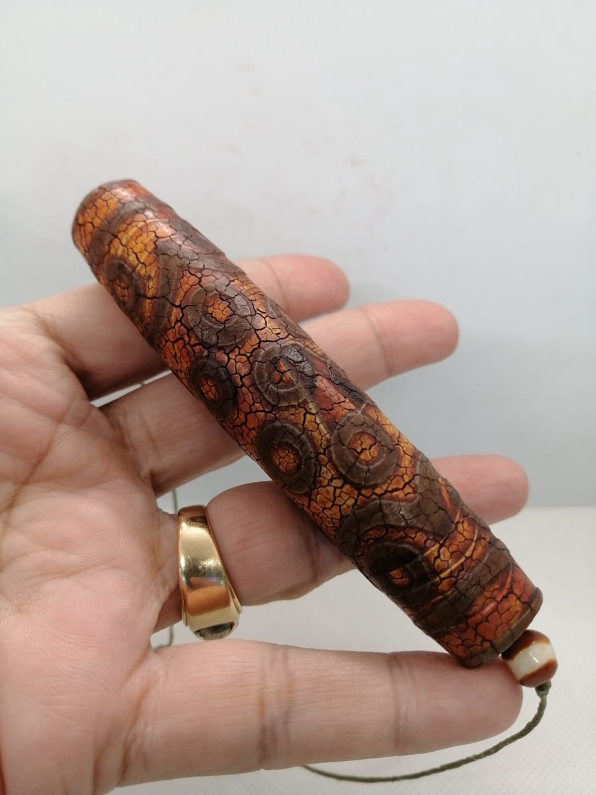 Himalayan Indo Agate  Old Rare Multi Eyes Longevity Tibetan   Good Luck  Bead