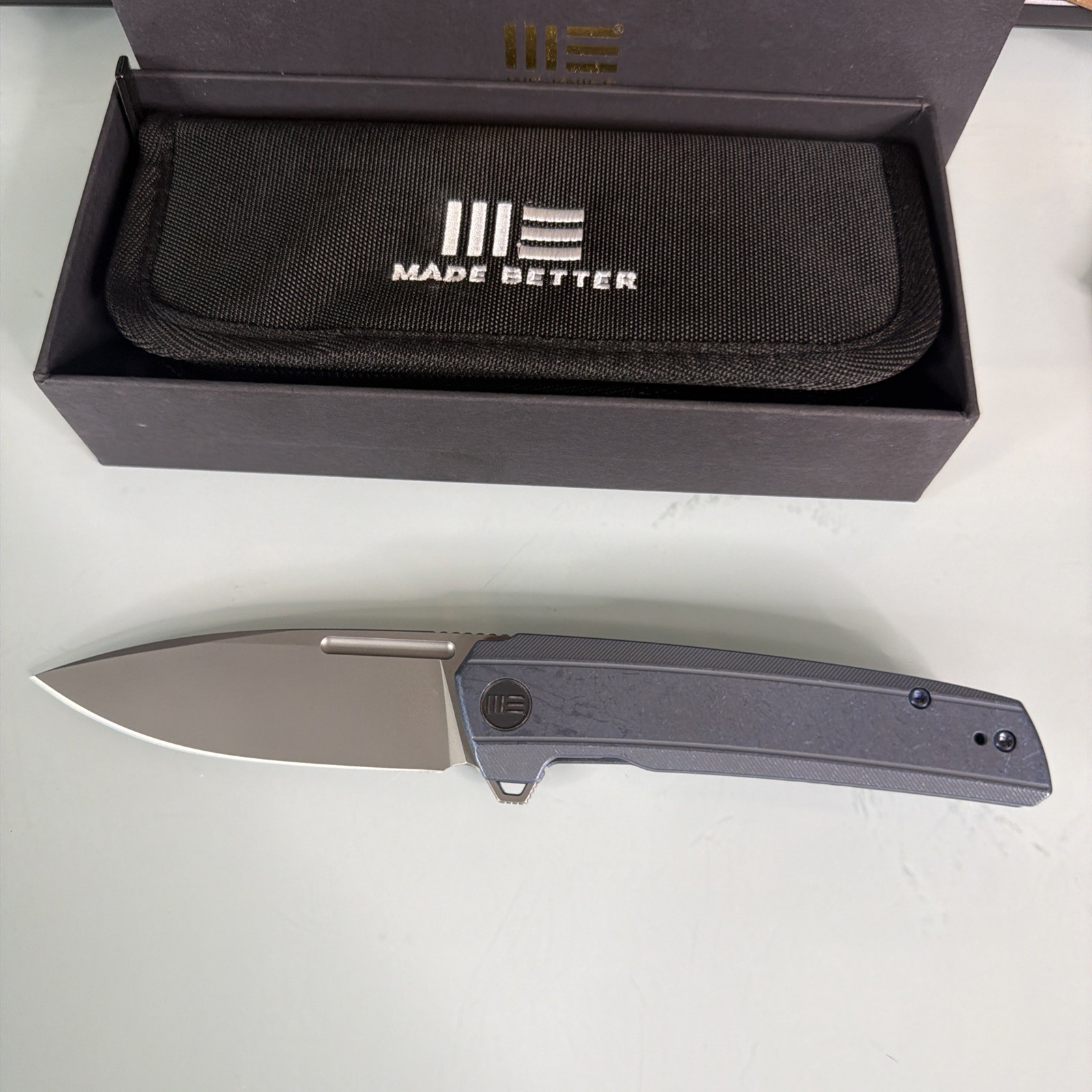 WE Knife Speedster Frame Lock 21021B-3 Knife CPM 20CV Blue Titanium WE Knife Speedster Frame Lock 21021B-3 Knife CPM 20CV Blue Titanium