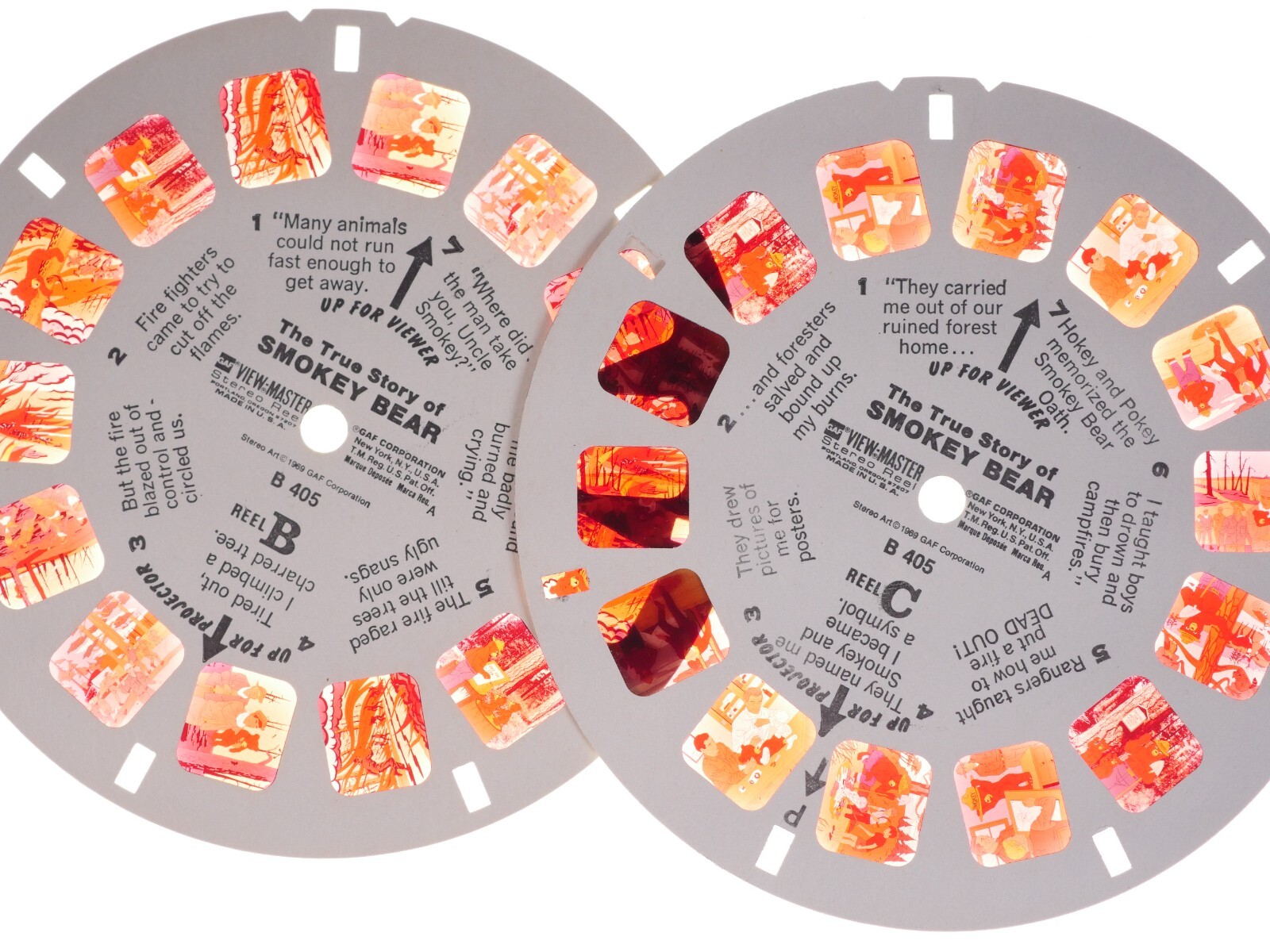 View-Master rare test reels The True Story of Smokey Bear B 405 B & C
