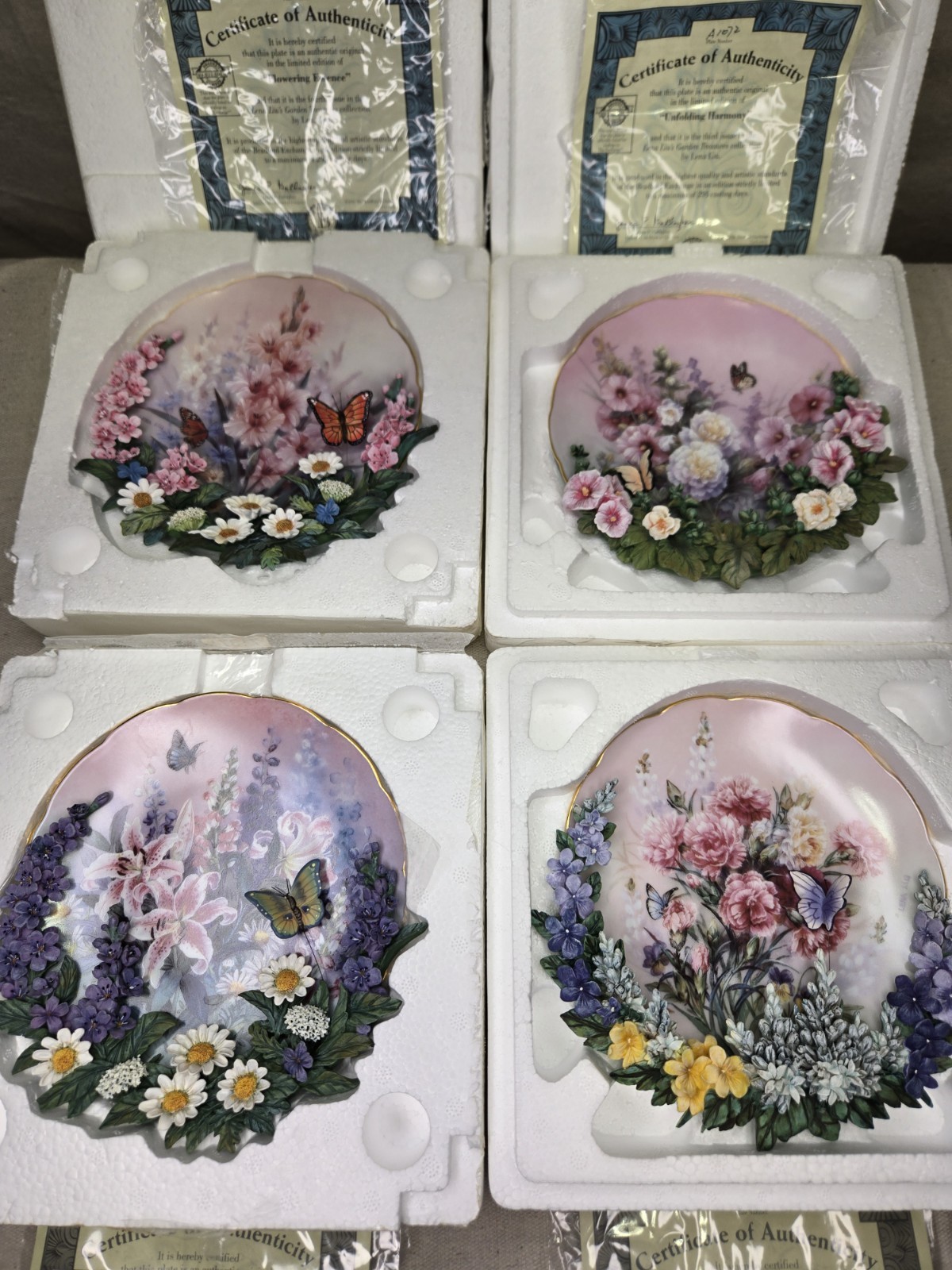 Bradford Exchange Lena Liu’s Garden Treasures 3D Plates (Set of 4) Butterfly Bradford Exchange Lena Liu’s Garden Treasures 3D Plates (Set of 4) Butterfly