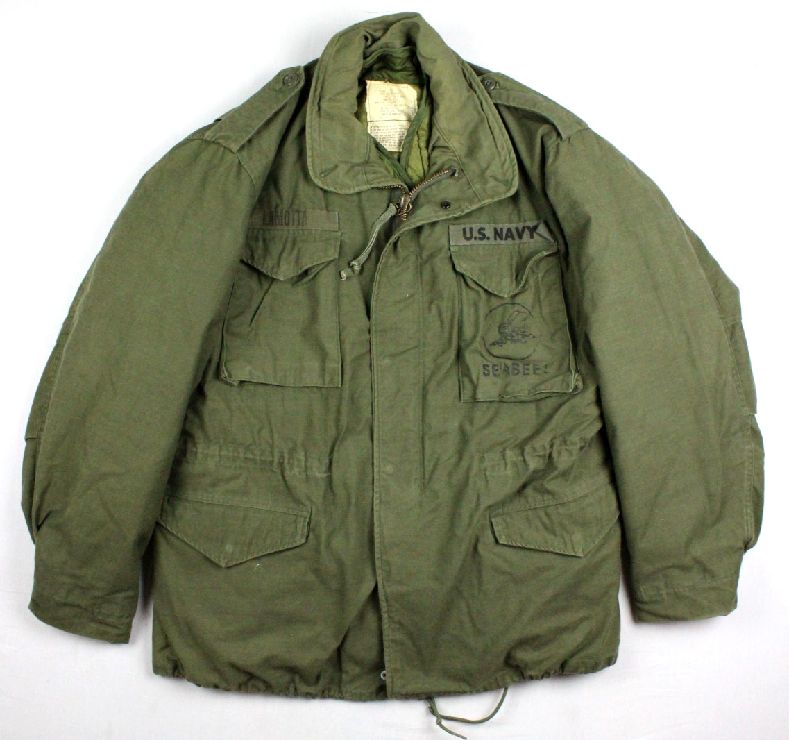 Vintage 80's US Navy Seabees M65 OG-107 Cold Weather Field Jacket W/Liner Large Vintage 80's US Navy Seabees M65 OG-107 Cold Weather Field Jacket W/Liner Large