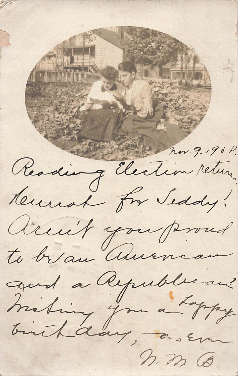 LP10 Women Read 1904 Presidential Results Teddy Roosevelt Winner RPPC Postcard LP10 Women Read 1904 Presidential Results Teddy Roosevelt Winner RPPC Postcard