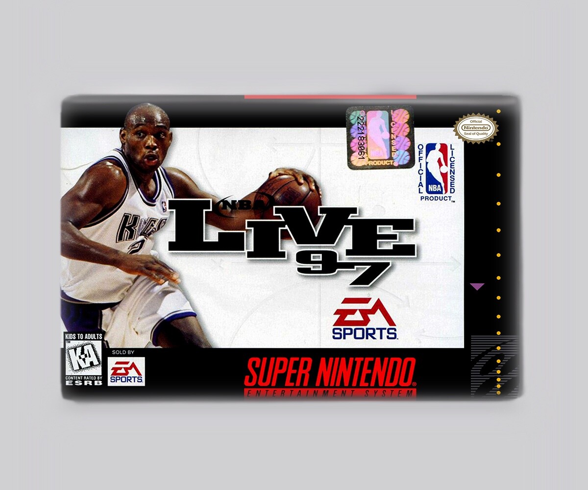 NBA LIVE 97 / SNES - 2"x3" FRIDGE MAGNET (retro super nintendo NBA LIVE 97 / SNES - 2"x3" FRIDGE MAGNET (retro super nintendo