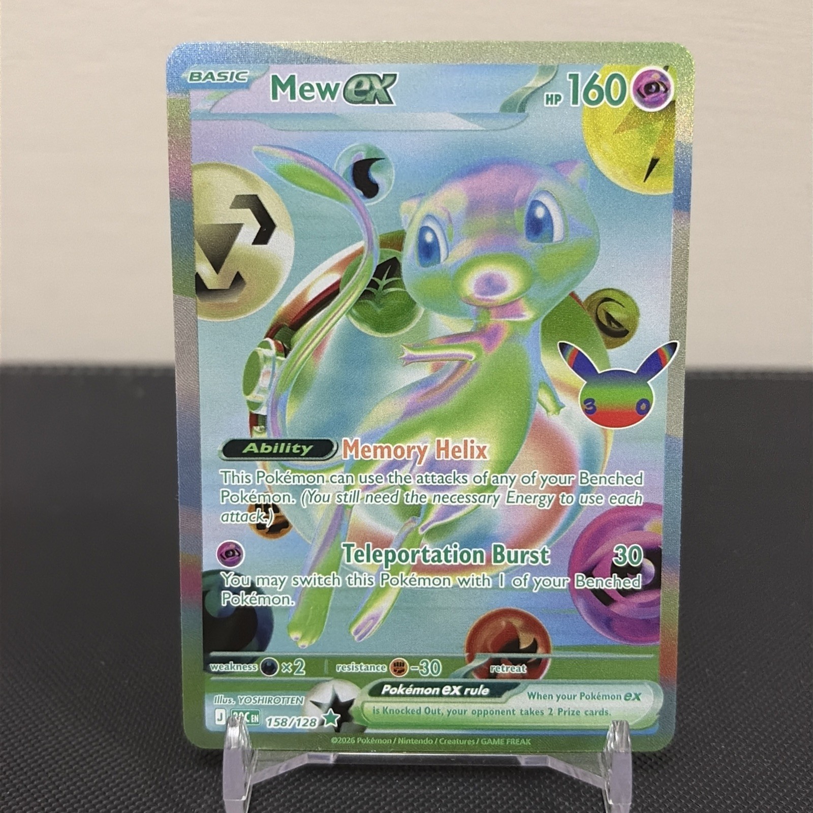 Pokémon TCG Mew ex 158/128 Me: 30th Celebration Holo Pokémon TCG Mew ex 158/128 Me: 30th Celebration Holo